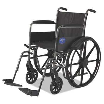 Medline Excel K1 Basic Wheelchair, 18w x 16d, 300lb Cap