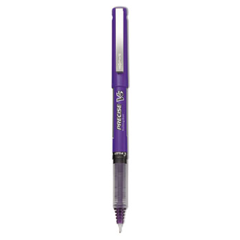 Pilot&#174; Precise V5 Roller Ball Stick Pen, Precision Point, Purple Ink, .5mm, Dozen