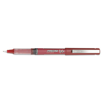 Pilot&#174; Precise V7 Roller Ball Stick Pen, Precision Point, Red Ink, .7mm, Dozen