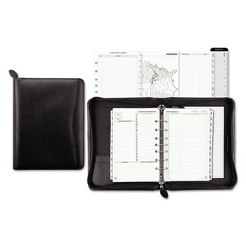 Day-Timer&#174; Recycled Bonded Leather Starter Set, 5 1/2 x 8 1/2, Black Cover