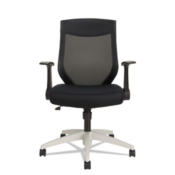 Alera Alera EB-K Series Synchro Mid-Back Flip-Arm Mesh Chair, Supports 275lb, 18.5“ to 22.04&quot; Seat, Black Seat/Back, Cool Gray Base