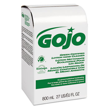 GOJO Green Certified Lotion Hand Cleaner 800mL Bag-in-Box Refill, Unscented, Refill