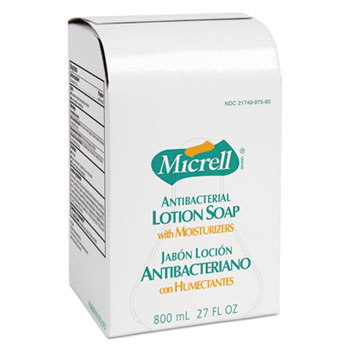 GOJO Antibacterial Lotion Soap, Amber, 800mL Refill, 6/CT