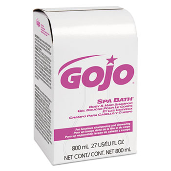GOJO SPA BATH&#174; Body &amp; Hair Shampoo, 800mL Bag-in-Box Refill, 12/CT