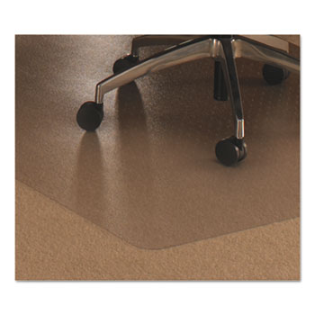Floortex Cleartex Ultimat Polycarbonate Chair Mat for Low/Med Pile Carpet, 48 x 53, w/Lip