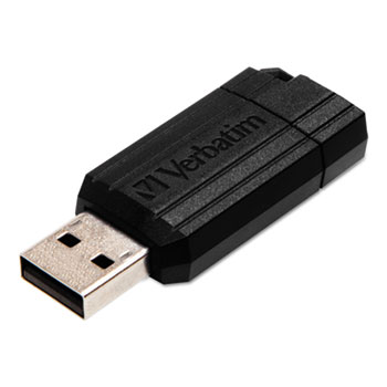 Verbatim&#174; PinStripe USB 2.0 Drive, 64GB, Black