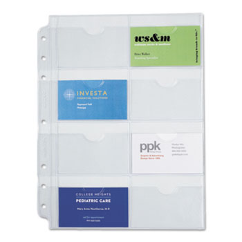 Day-Timer&#174; Business Card Holders for Looseleaf Planners, 8 1/2 x 11, 5/Pack