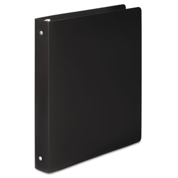 ACCO ACCOHIDE Poly Round Ring Binder, 35-pt. Cover, 1&quot; Cap, Black