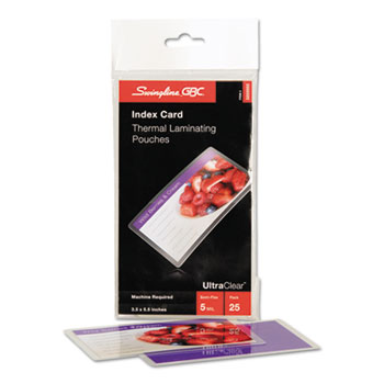 GBC&#174; Laminating Pouches, 5 mil, 5 1/2 x 3 1/2, Index Card Size, 25/Pack