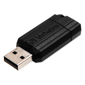 Verbatim&#174; PinStripe USB 2.0 Drive, 16GB, Black
