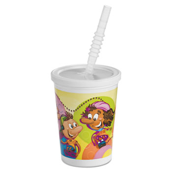 Chinet Kids Cold Cups, Plastic, 12 oz, Multi-color, 250/CT