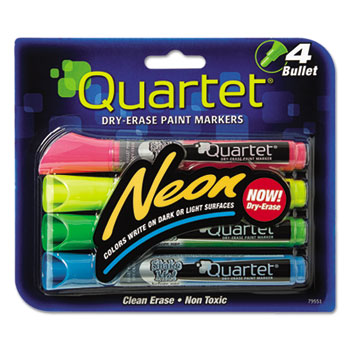 Quartet&#174; Neon Dry Erase Marker Set, Assorted, 4/Set
