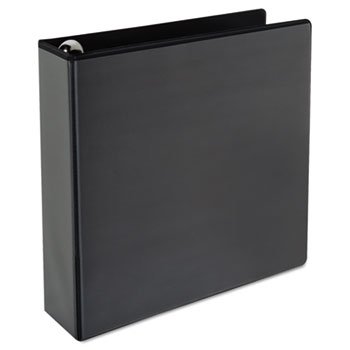 Universal Deluxe Easy-to-Open Round-Ring View Binder, 3 Rings, 2&quot; Capacity, 11 x 8.5, Black