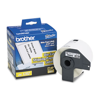 Brother Die-Cut Shipping Labels, 2.4&quot; x 3.9&quot;, White, 300/Roll