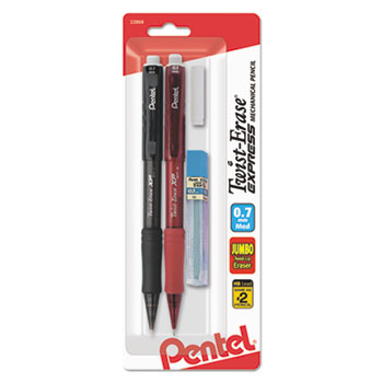 Pentel&#174; Twist-Erase EXPRESS Mechanical Pencil, .7 mm, 2 per Set