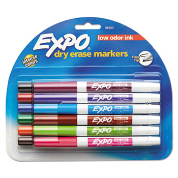 EXPO&#174; Low Odor Dry Erase Marker, Fine Point, Assorted, 12/Set