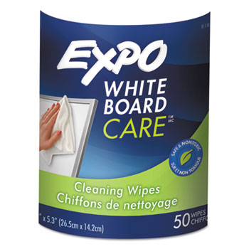 EXPO&#174; Dry-Erase Board-Cleaning Wet Wipes, 6 x 9, 50/Container