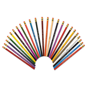 Prismacolor&#174; Col-Erase Colored Woodcase Pencils w/ Eraser, 24 Assorted Colors/Set