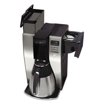 Mr. Coffee Optimal Brew 10-Cup Thermal Programmable Coffeemaker, Black/Brushed Silver