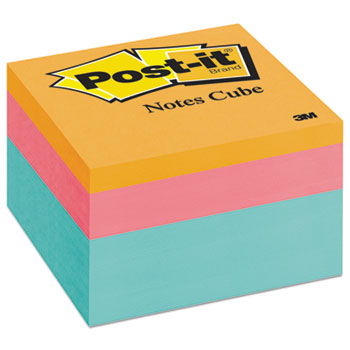 Post-it&#174; Original Notes Cubes, 3 x 3, Aqua Wave, 470-Sheet