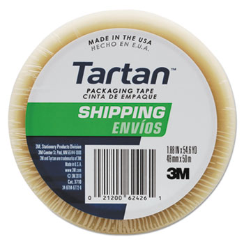 Tartan™ General Purpose Packing Tape, 2&quot; x 55yds, 3&quot; Core, Clear, 6/PK