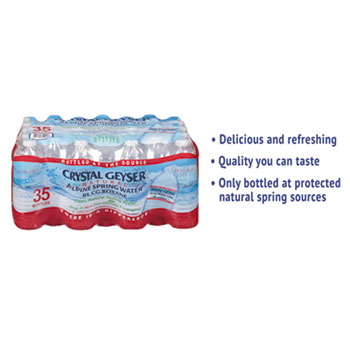 Crystal Geyser&#174; Alpine Spring Water, 16.9 oz Bottle, 35/Case