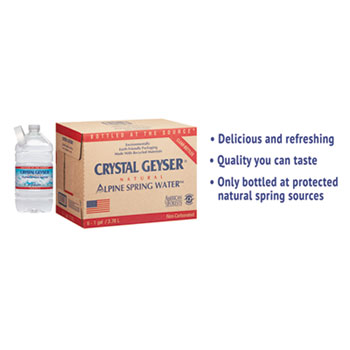 Crystal Geyser&#174; Alpine Spring Water, 1 Gal Bottle, 6/Case
