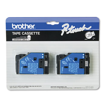 Brother P-Touch&#174; TC Tape Cartridges for P-Touch Labelers, 1/2w, Black on Clear, 2/Pack