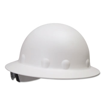 Fibre-Metal&#174; by Honeywell E-1 Full Brim Hard Hat With Ratchet Suspension, White