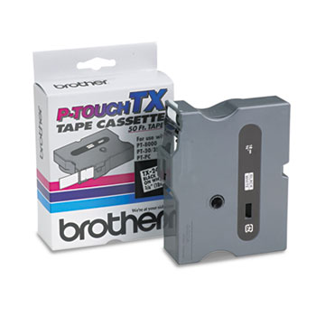 Brother P-Touch TX Tape Cartridge for PT-8000, PT-PC, PT-30/35, 3/4w, Black on White