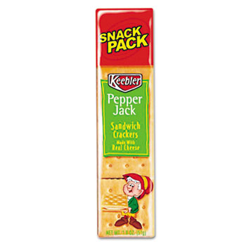 Keebler Pepper Jack Cheese Cracker Pack, 8-Piece Snack Pack, 12/Box