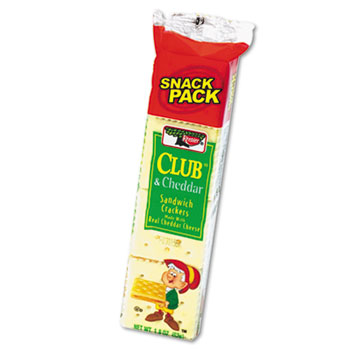 Club&#174; Sandwich Cracker, Club &amp; Cheddar, 8 Cracker Snack Pack, 12/BX