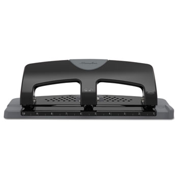Swingline&#174; 20-Sheet SmartTouch Three-Hole Punch, 9/32&quot; Holes, Black/Gray