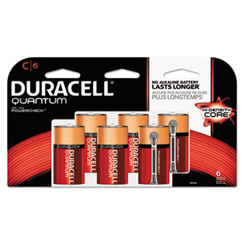 Duracell Quantum Alkaline Batteries with Duralock Power Preserve Technology, C, 6/Pk
