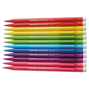 Paper Mate&#174; Sharpwriter Mechanical Pencil, HB, 0.7 mm, Assorted Color Barrels, 12/Pack