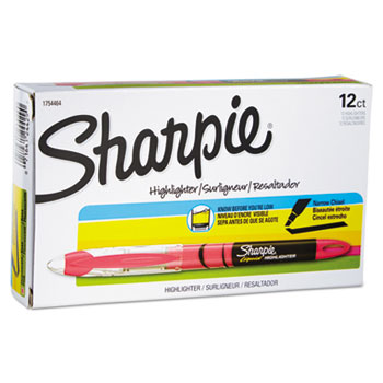 Sharpie Accent Liquid Pen Style Highlighter, Chisel Tip, Fluorescent Pink, Dozen