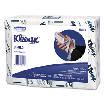 Kleenex C-Fold Towels, White, 10 1/8 x 13 3/20, 150 Sheets per inner pack, 4/PK