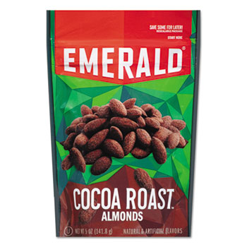 Emerald&#174; Cocoa Roasted Almonds, 5 oz Pack, 6/Carton