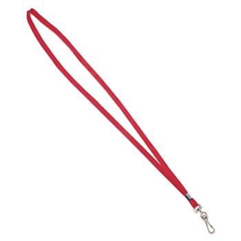 Advantus Deluxe Lanyards, J-Hook Style, 36&quot; Long, Red, 24/Box