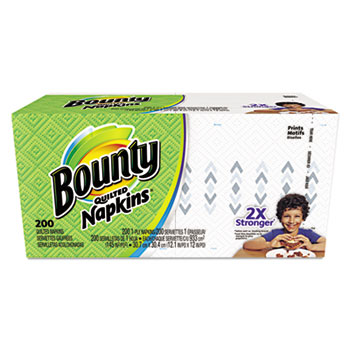 Bounty Quilted Napkins, 1-Ply, 12 1/10 x 12, White, 200/PK
