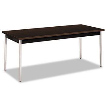 HON Utility Table, Rectangular, 72w x 30d x 29h, Mocha/Black