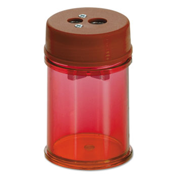 Officemate Pencil/Crayon Sharpener, Twin, Red, 1 3/8w x 1 3/8d x 2 1/8h, 8/Pk