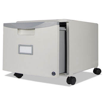 Storex Single-Drawer Mobile Filing Cabinet, 14-3/4w x 18-1/4d x 12-3/4h, Gray