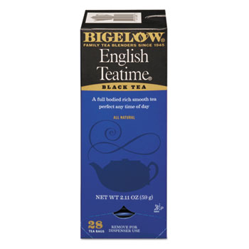 Bigelow English Teatime, Black Tea, Full-Caffeine, Tea Bags, 28/Box