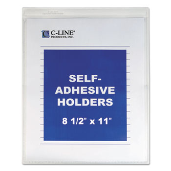 C-Line Self-Adhesive Shop Ticket Holders, Heavy, 15&quot;, 8 1/2 x 11