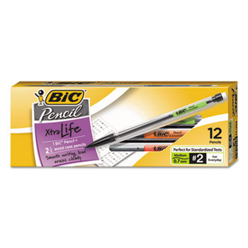 BIC&#174; Mechanical Pencil Xtra Life, .7mm, Clear, Dozen