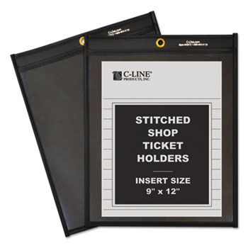C-Line&#174; Shop Ticket Holders, Stitched, One Side Clear, 75&quot;, 9 x 12, 25/BX