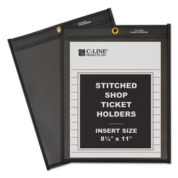 C-Line&#174; Shop Ticket Holders, Stitched, One Side Clear, 50&quot;, 8 1/2 x 11, 25/BX