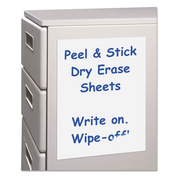 C-Line Peel and Stick Dry Erase Sheets, 17 x 24, White, 15 Sheets/Box