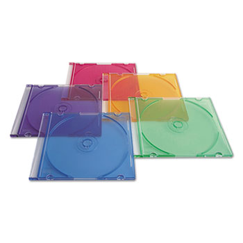 Verbatim&#174; CD/DVD Slim Case, Assorted Colors, 50/Pack